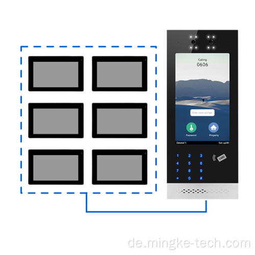 Smart Bell Video Doorkling -Gegensprechsystem mit 6 -aniten